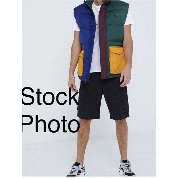 Levi's Stay Loose Oversized Puffer Down Vest Color block Men's Size Medium Retro - Picture 9 of 11